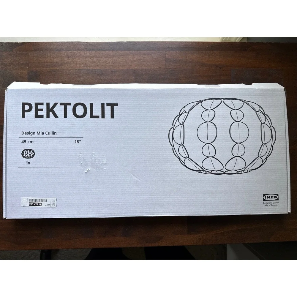 Ikea PEKTOLIT Ceiling Pendant Lamp Shade Decorative, White 18